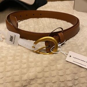 Most Wanted Genuine Leather Brown Belt with Gold Buckle